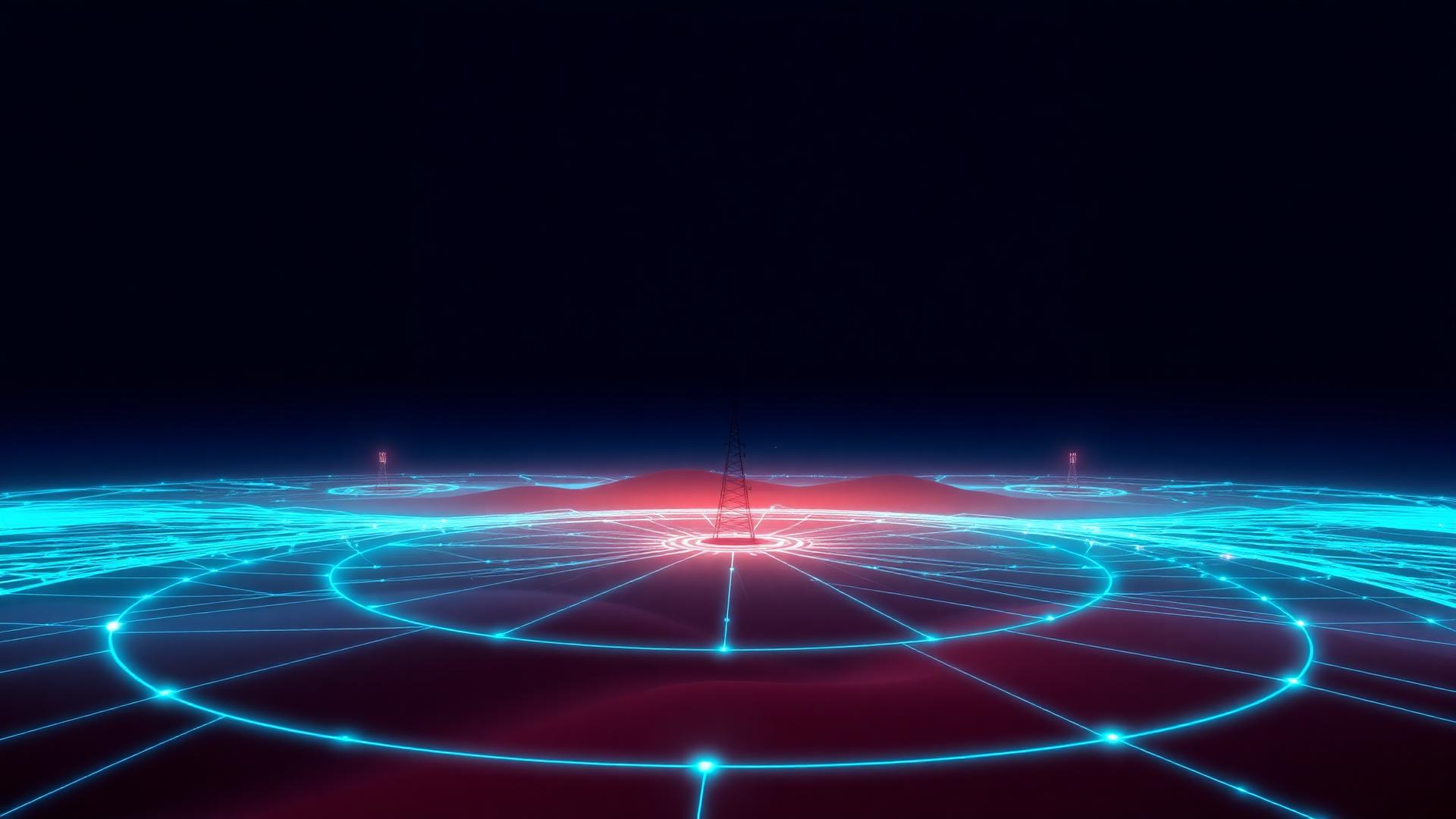 Glowing digital compass over the Namibian horizon